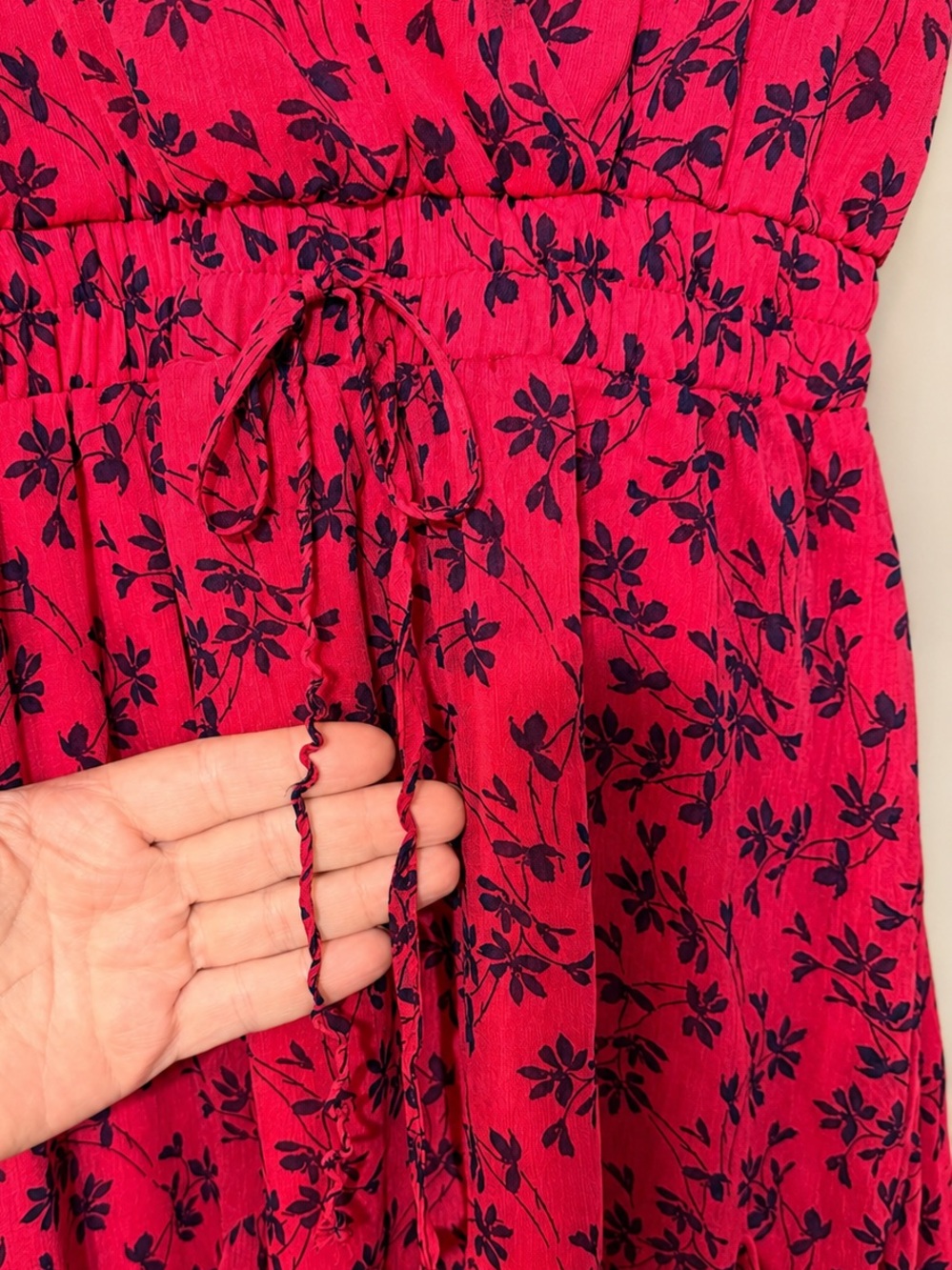 Blue Rain Pink Floral Flutter Sleeve Dress | Size M - Picture 8 of 8